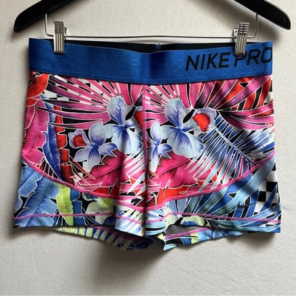 Nike Pro tropical print seamless shorts Sz XXL - Picture 2 of 10